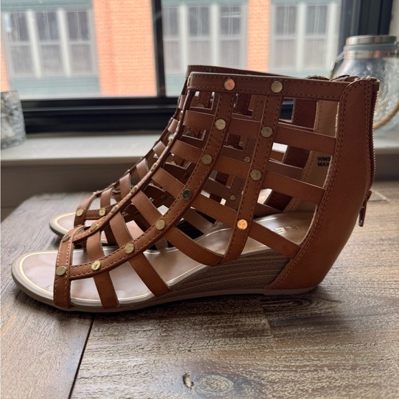 Tan Studded Gladiator Sandals - Picture 8 of 13